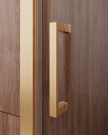 Душевая дверь в нишу Cezares Molveno MOLVENO-BF-1-160-C-BORO-IV профиль брашированное золото, стекло прозрачное